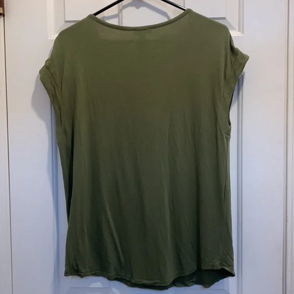 Charming Charlie Womens Olive Green Blouse Large - Picture 4 of 5